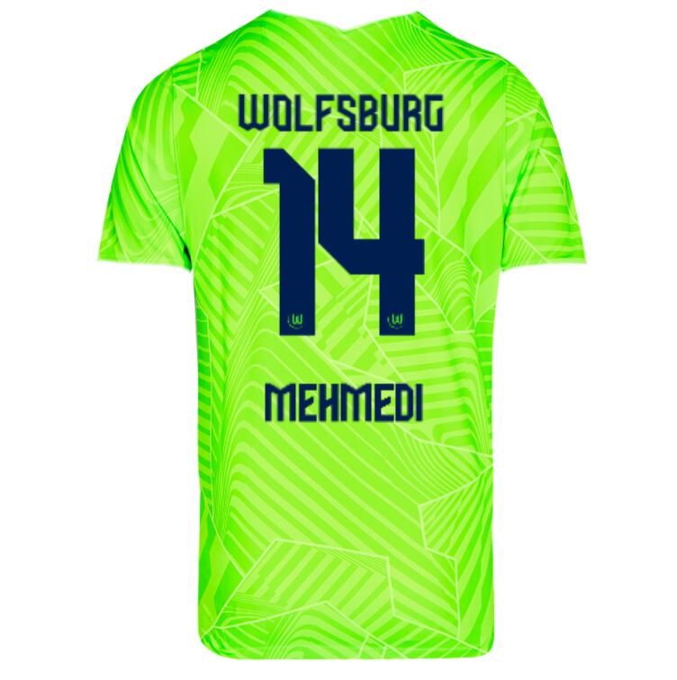 2021/22 Wolfsburg Home Kit Soccer Jersey with Mehmedi 14 printing